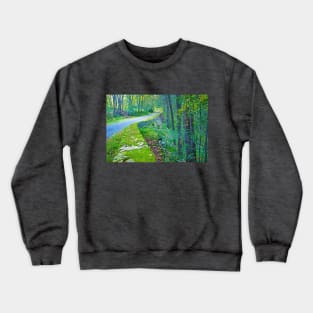 Road Through Autumn Woods Crewneck Sweatshirt